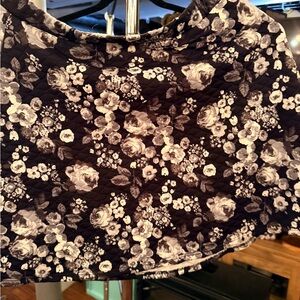 Brat Star Black and White Floral mini skirt L